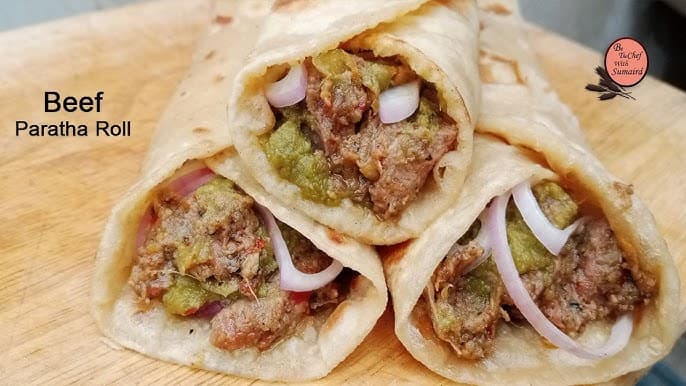 Beef boti roll