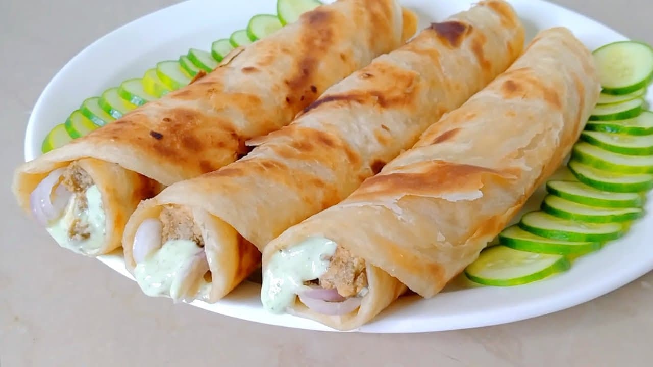 Reshmi kabab mayo roll