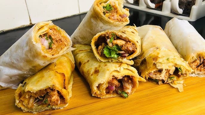 Arbi boti chapati roll